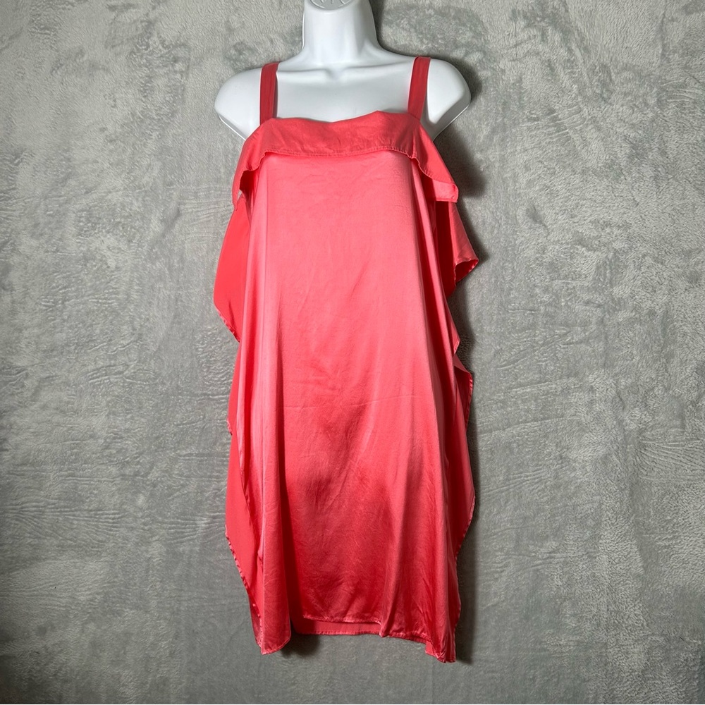 Womens Silk Slip Dress‎ Size Small Sleeveless Ruffles Shift Vacation Lightweight
